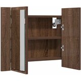  LED ormarić s ogledalom smeđa boja hrasta 60x12x45 cm drveni | shoptok.hr