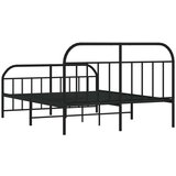 vidaXL Metalni okvir kreveta uzglavlje i podnožje crni 135x190 cm | shoptok.hr