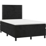 Krevet box spring s madracem LED crni 120 x 200 cm baršun | shoptok.hr