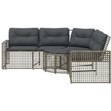vidaXL Vrtna sofa s jastucima i tabureom za noge sivi u obliku slova L | shoptok.hr
