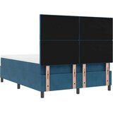  Postelja z vzmetnico z vzmetnico Temno modra 140 x 190 cm Žamet, (5000128066) | Shoptok.si