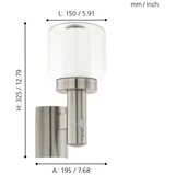 Eglo poliento spoljna zidna lampa/1, e27, inox/bela , sa senzorom | Eponuda.com