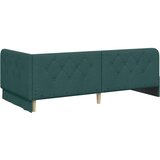 VidaXL Kotna postelja z vzmetnico Temno zelena 90 x 200 cm blago Slike