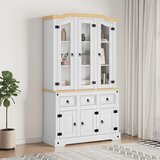  The Living Store Visoka omara Corona bela 112x43x196 cm trdna mehiška borovina - Visoka Omara, (21441106) Cene