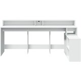  Radni stol LED bijeli 200 x 104 x 91 cm od konstruiranog drva | Eponuda.com