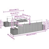  Set sofe 8 kom. 7-Broj sjedala Crna i Plava poliratan | shoptok.hr