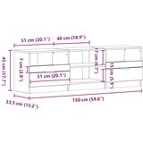 TV ormar Crni hrast 150 x 33,5 x 45 cm Konstruirano drvo | shoptok.hr
