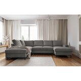 Miuform Siva sklopiva kutna garnitura od samta (s lijevim kutom) Lofty Lilly – | shoptok.hr