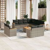 vidaXL 12-dijelni set vrtnih sofa od poliratana s jastucima sivi | shoptok.hr