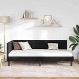 vidaXL Kutni okvir kreveta s uzglavljem Crna 90 x 190 cm Baršun | shoptok.hr