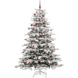 vidaXL Umetno Zložljivo Božično Drevo Bela 210 cm PE in PVC | Shoptok.si