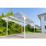 WESTMANN aluminijska nadstrešnica za automobile s ravnim krovom Helsinki bijela 15 m2 (3x5 m) | BRANDED IN GERMANY | shoptok.hr