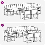  Set vanjskih sofa 8 kom. Prirodna i krem Smeđa 306 x 128,5 x 73 cm | Shoptok.si