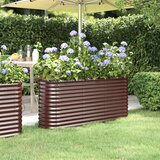vidaXL visoka greda iz prašno premazanega jekla 152x40x68 cm rjava | Shoptok.si