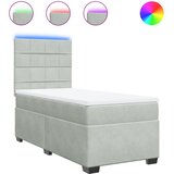  Box spring krevet s madracem svjetlosivi 90x190 cm baršunasti | shoptok.hr