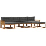 vidaXL Zunanja garnitura za sedenje 5 pcs Naravna in antracitna, (5000280392) | Shoptok.si