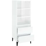  Visoka komoda sjajna bijela 40x36x110 cm od konstruiranog drva | shoptok.hr