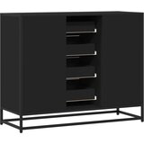  Komoda crna 92x35x76 cm od konstruiranog drva | shoptok.hr