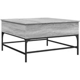 vidaXL Stolić za kavu siva boja hrasta 80x80x45 cm od drva i metala | shoptok.hr