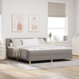  Postelja z vzmetnico z vzmetnico Taupe 200 x 180 cm Poliester, (5000127528) Slike