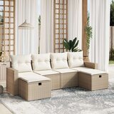  6-dijelni set vrtnih sofa s jastucima bež od poliratana | shoptok.hr