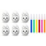  Easter Styrofoam Eggs For Painting Markers Rabbit Pattern D 6pcs | shoptok.hr