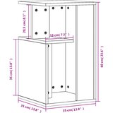  Bočni stolić boja smeđeg hrasta 35x35x60 cm konstruirano drvo | shoptok.hr