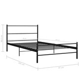  Okvir za krevet crni metalni 90 x 200 cm | shoptok.hr