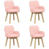 Okretne blagovaonske stolice 4 pcs Bouclé Ružičasta | Eponuda.com