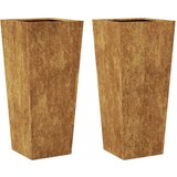 Maison Chic Vrtni lončki - cvetlična korita - Cvetlični Lonec 2 kosa 35x35x75 cm Vremensko odporno jeklo, (21789521) | Shoptok.si