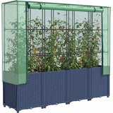  Povišena gredica s pokrovom za staklenik izgled ratana 160x40x153 cm Cijene