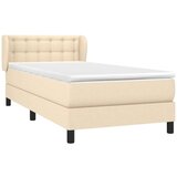 vidaXL Krevet s oprugama i madracem krem 90 x 190 cm od tkanine | shoptok.hr