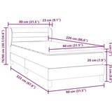 Box Spring krevet s madracem svijetlo sivi 80x220 cm samt | shoptok.hr