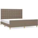 Posteljni okvir z vzglavjem taupe 160x200 cm blago, (20904872) | Shoptok.si