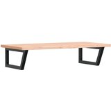  The Living Store Stenska polica za umivalnik jeklo in trdna bukovina - Polica Za Umivalnik, (21487591) | Shoptok.si