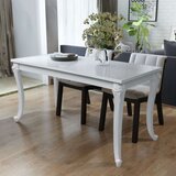 Sijaj Jedilna miza 116x66x76 cm visok sijaj bele barve | Shoptok.si