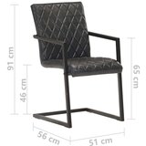  Nihajni jedilni stoli 6 kosov črno pravo usnje, (20947180) | Shoptok.si