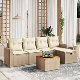  6-dijelni set vrtnih sofa s jastucima bež od poliratana | shoptok.hr