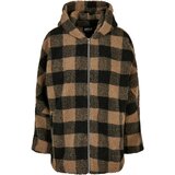 UC Ladies Women's Sherpa Oversized Hooded Jacket, Softtaupe/Black Cene