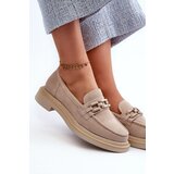 S. BARSKI Suede Women's Moccasins S.Barski HX52-222 Beige | Shoptok.si