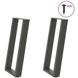  Noge za konzolno mizico v obliki črke U 2 kosa antracitne 28 x (72-73) cm jeklo | Shoptok.si
