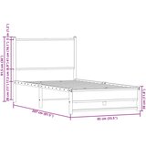  Metalni okvir kreveta bez madraca boja hrasta sonome 80x200 cm | shoptok.hr