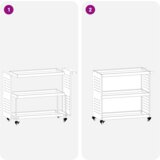  Količar za alate s policom s kotačem s pohranom Crna 75 x 35 x 73 cm Metal | shoptok.hr