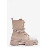 Boto Women's Embellished Leather Boots Workery Beige Totah | shoptok.hr