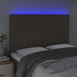  LED uzglavlje smeđesivo 144x5x118/128 cm od tkanine | shoptok.hr