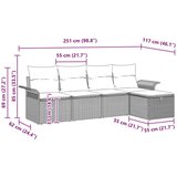vidaXL 5 dijelni vrtni kauč set s jastučićima Bež Poli Ratan | shoptok.hr