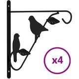  Nosači za viseće košare 4 kom crni čelični | Eponuda.com