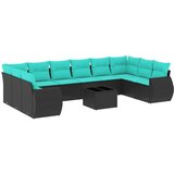  11-dijelni vrtni set s jastucima crni poliratan | shoptok.hr