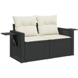  7-dijelni set vrtnih sofa od poliratana s jastucima crni Crna | Shoptok.si
