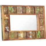  Ogledalo s likom Buddhe 80 x 50 cm od masivnog obnovljenog drva | shoptok.hr
